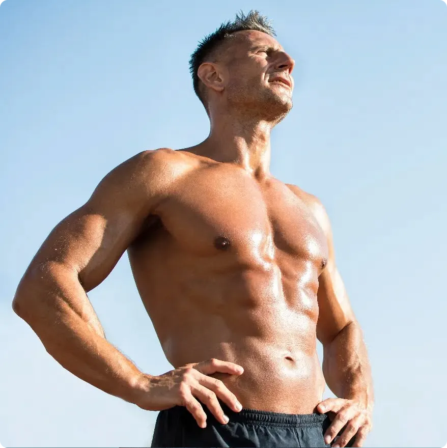 Muscular man outdoors portrait