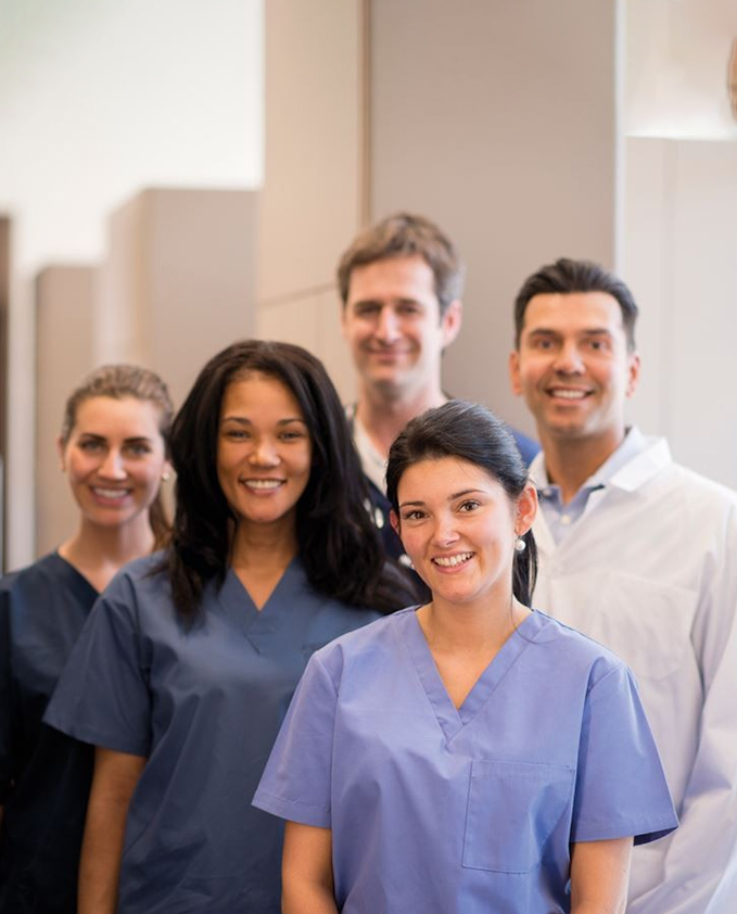 Diverse medical staff team
