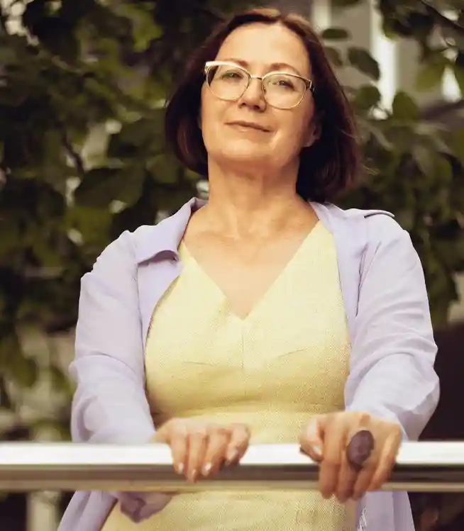 Middle aged woman outdoors