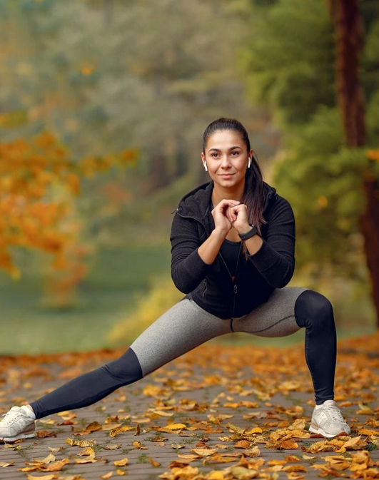 Woman exercising in park